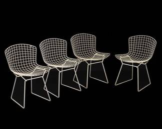 Set of Four Harry Bertoia Armless Side Chairs, 1950s