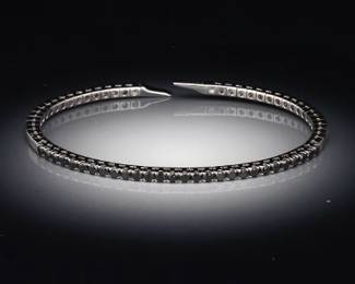 VALENTE Italian Gold and Black Diamond Flex Bangle