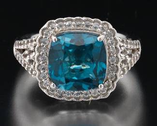 London Blue Topaz and Sterling Ring