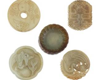 A Group of Five Jade Ornaments