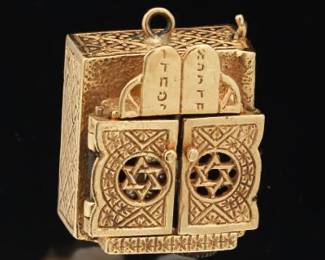 14K Musical Miniature Scroll Temple