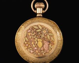 Illinois 6 Size Heavy Gold Filled Ladies Multicolor Pocket Watch