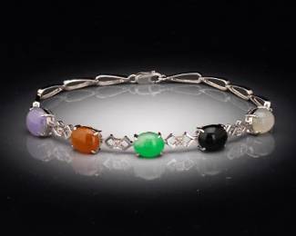 18K Diamond and Gemstone Bracelet
