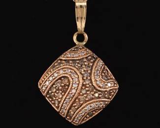 Ladies Gold and Diamond Pendant on Chain