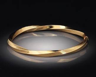 Ladies Vintage Gold Spiral Bangle