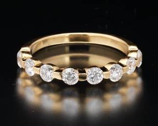 14K Gold and Diamond Half Eternity Band