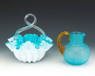 Group of Two Art Glass Vessels