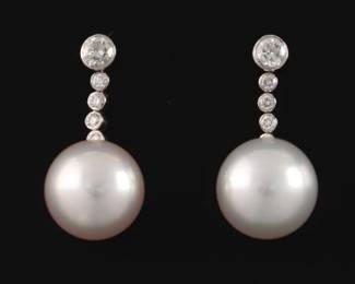Tiffany Co Jazz Collection .950 Platinum and Diamond Earrings