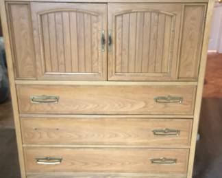 Vintage Boho Style Six Drawer Pine Dresser