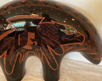 01 Native American Bear Pottery Piece