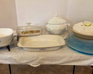 Corning Ware With TeaLight Warmer, And Other serveware