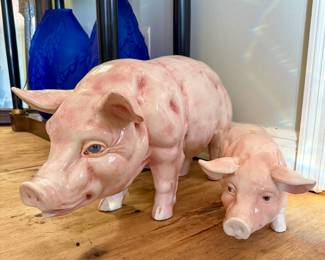 Large ceramic pigs