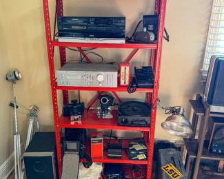 Electronics, vintage electronics, and vintage cameras.