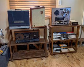 Reel to reels and projectors.