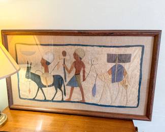 Framed Egyptian tapestry art