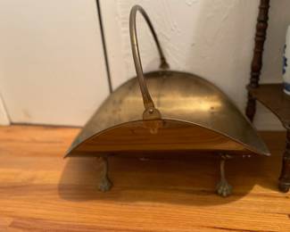 Brass footed firewood holder 