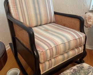 Antique Bentwood rocker with cane back and sides.