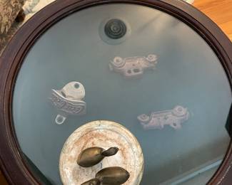 Vintage Bombay curio side table 