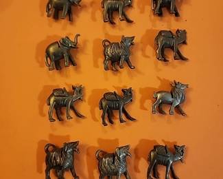 Brass mini animal place settings