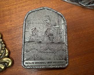 BERGANOT brass Works 1974 through the looking glass belt buckle