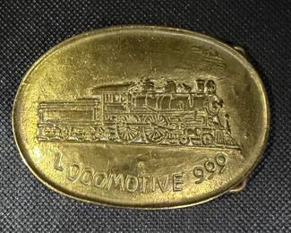 1970 Brass Locomotive 999 railroad belt buckle