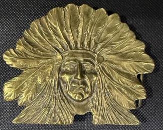 Vintage Native American Chief belt buckle