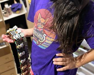 Vintage cowrie shells and coin belt bohemian or tribal-style
