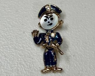 Vintage Estate Articulating Policeman Brooch