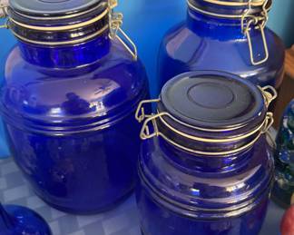 Blue cobalt storage jars - Cracker Barrel
Style