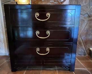 Asian Style 3 Drawer Chest by Hickory White With Bail Pulls 