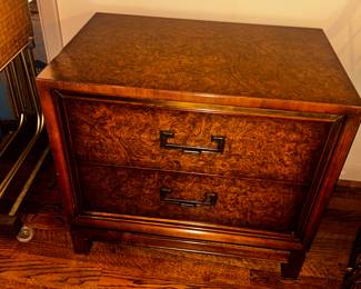 Vintage Burlwood Two Drawer Nightstand/Chest  by Founders Furniture Company
