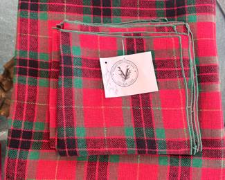 amazing country plaid tablecloth, and napkins Christmas ready for your table