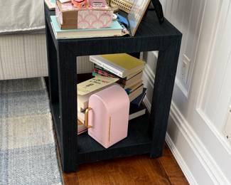 Grass cloth end tables, two are available