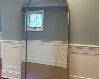 Pottery Barn arched frameless  floor mirror
