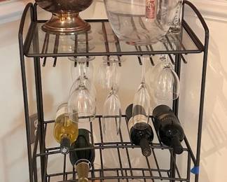 Metal and glass wine Rack
