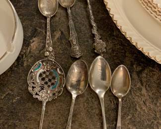 Set of 7 Sterling Silver Customized Spoons