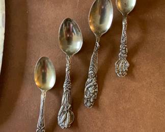 Set of 4 Sterling Silver Spoons
