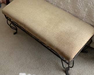 Wrought Iron Upholstered Bench