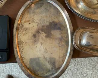 Vintage Decorative Silverplated Serving Tray