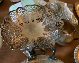 Vintage Silverplate Openwork Compote
