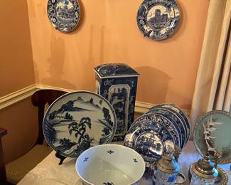 Misc blue, Maitland Smith, collector plates