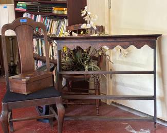 English plate rack, box