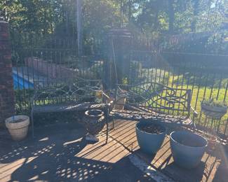 Benches, planters