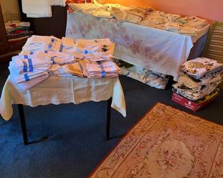 Linens, needlepoint rug