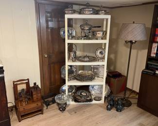 Silver plate, salesman sample, floor lamp