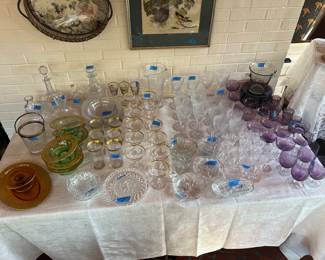 Crystal, glassware including Fostoria