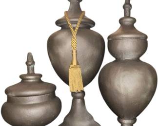 SetThree Decorative Faux Urns