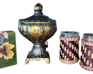 Decor Urn and Decorative Candles