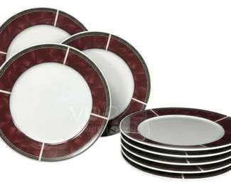 Set8 Sango Ruby Stoneware Dinner Plates