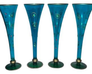 Set4 Vibrant Turquoise Flute Set